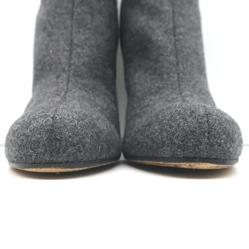 Maison Margiela Ankle Boots Gray Felt Size 41 High Heel Booties