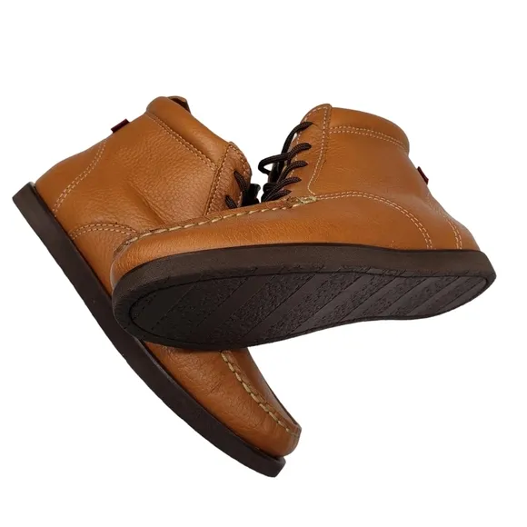 Marc Joseph | NIB Gramercy Tan Grainy Leather Preppy High Top Booties Boy's 1.5