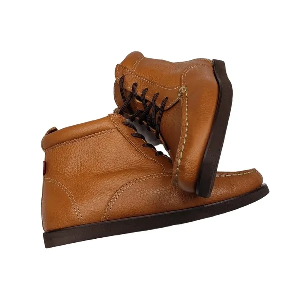 Marc Joseph | NIB Gramercy Tan Grainy Leather Preppy High Top Booties Boy's 1.5
