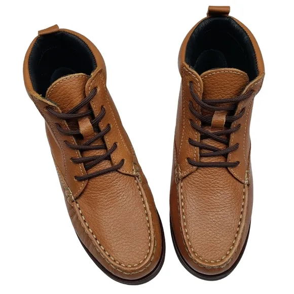 Marc Joseph | NIB Gramercy Tan Grainy Leather Preppy High Top Booties Boy's 1.5