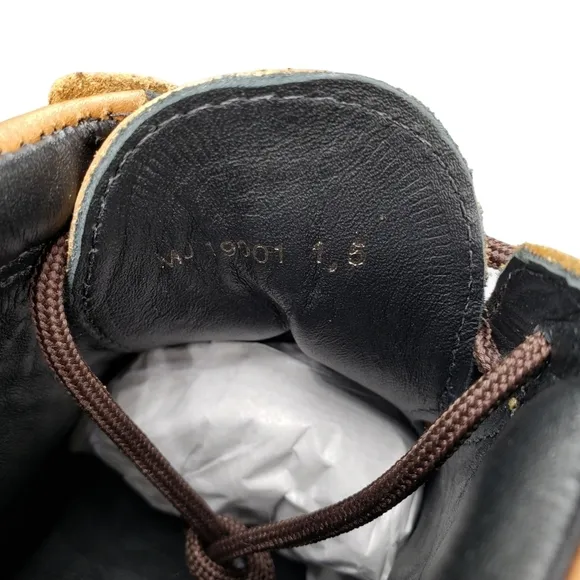 Marc Joseph | NIB Gramercy Tan Grainy Leather Preppy High Top Booties Boy's 1.5