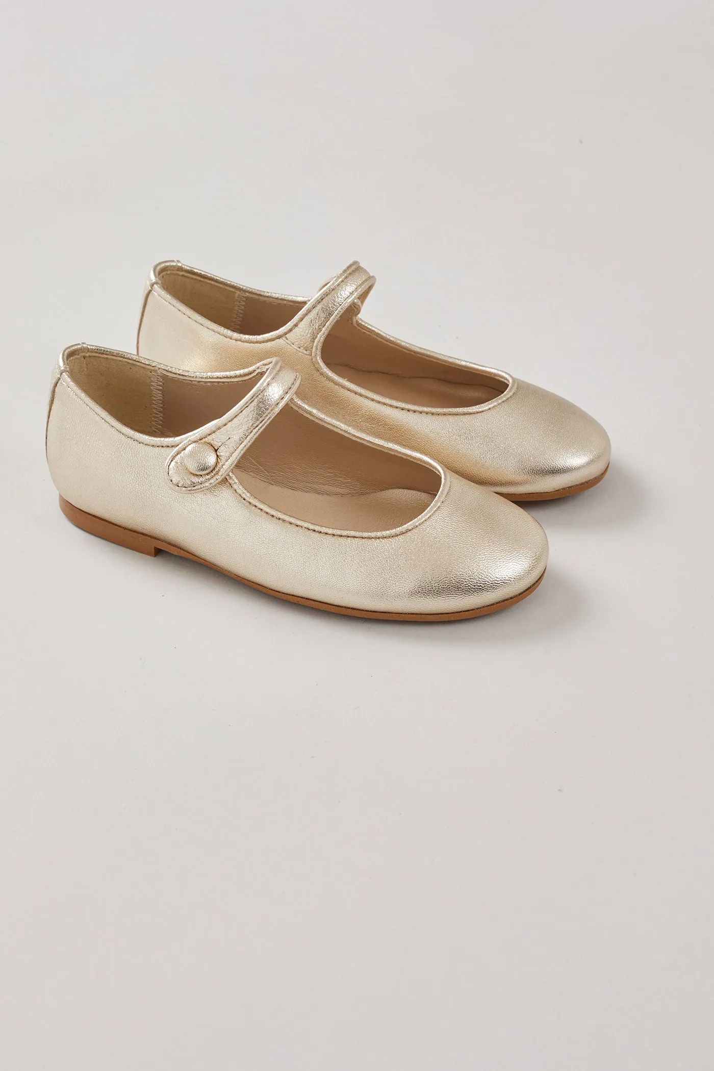 Mary Jane In Gold Leather