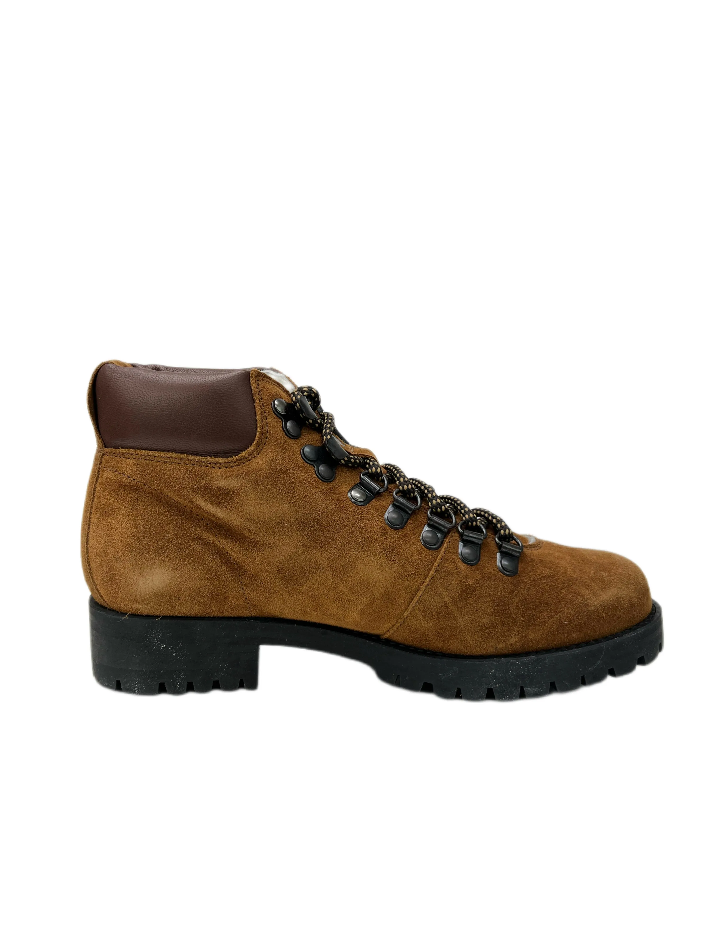 Max Mara Women's Cammello Urna Suede Lace Up Ankle Boots Size 7 NWB