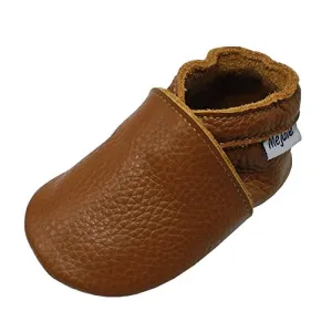 Mejale Baby Soft Soled Leather Moccasins, Brown
