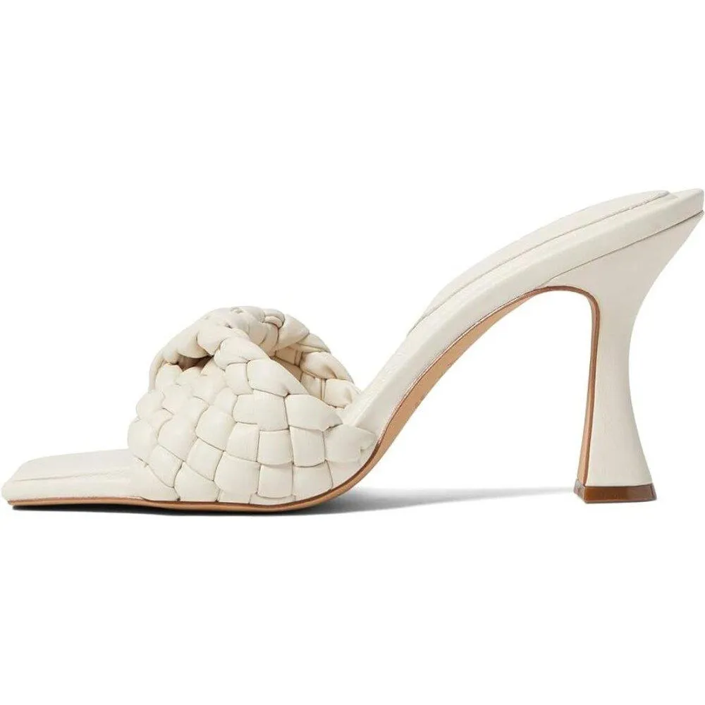 Milano White Braided Heeled Sandals