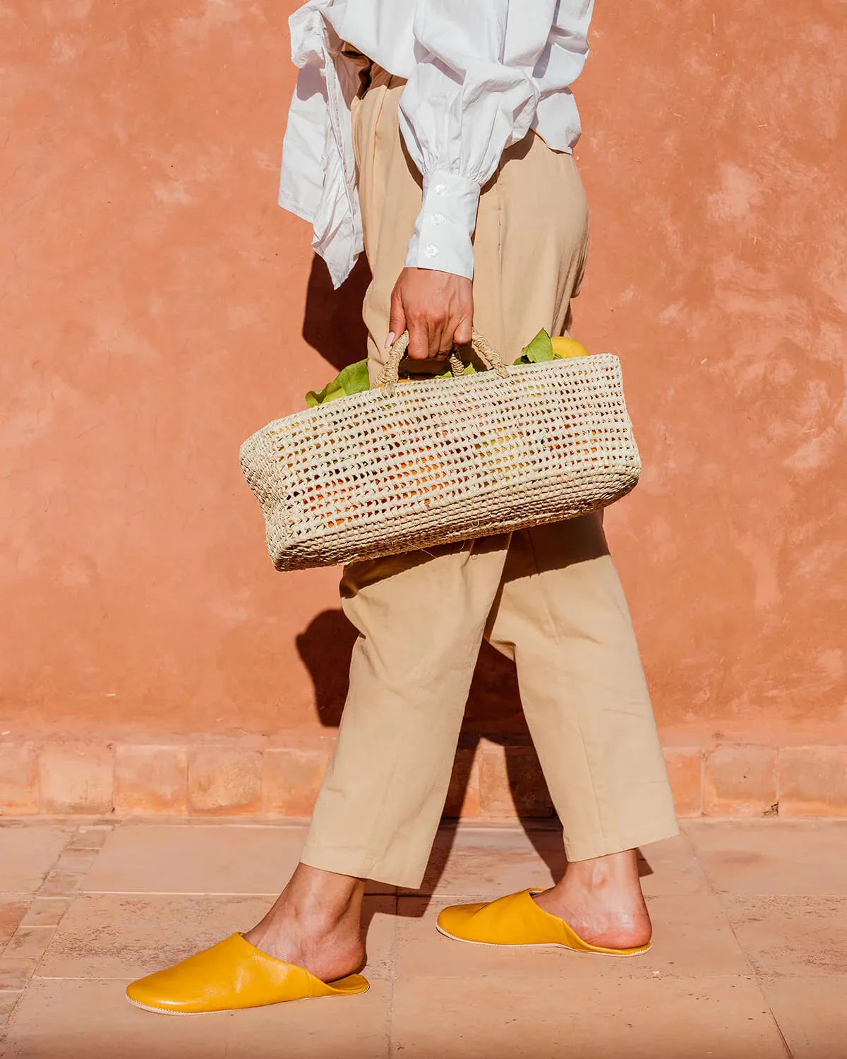 Moroccan Babouche Basic Slippers / Mustard
