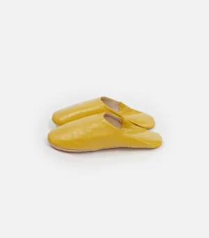 Moroccan Babouche Basic Slippers / Mustard