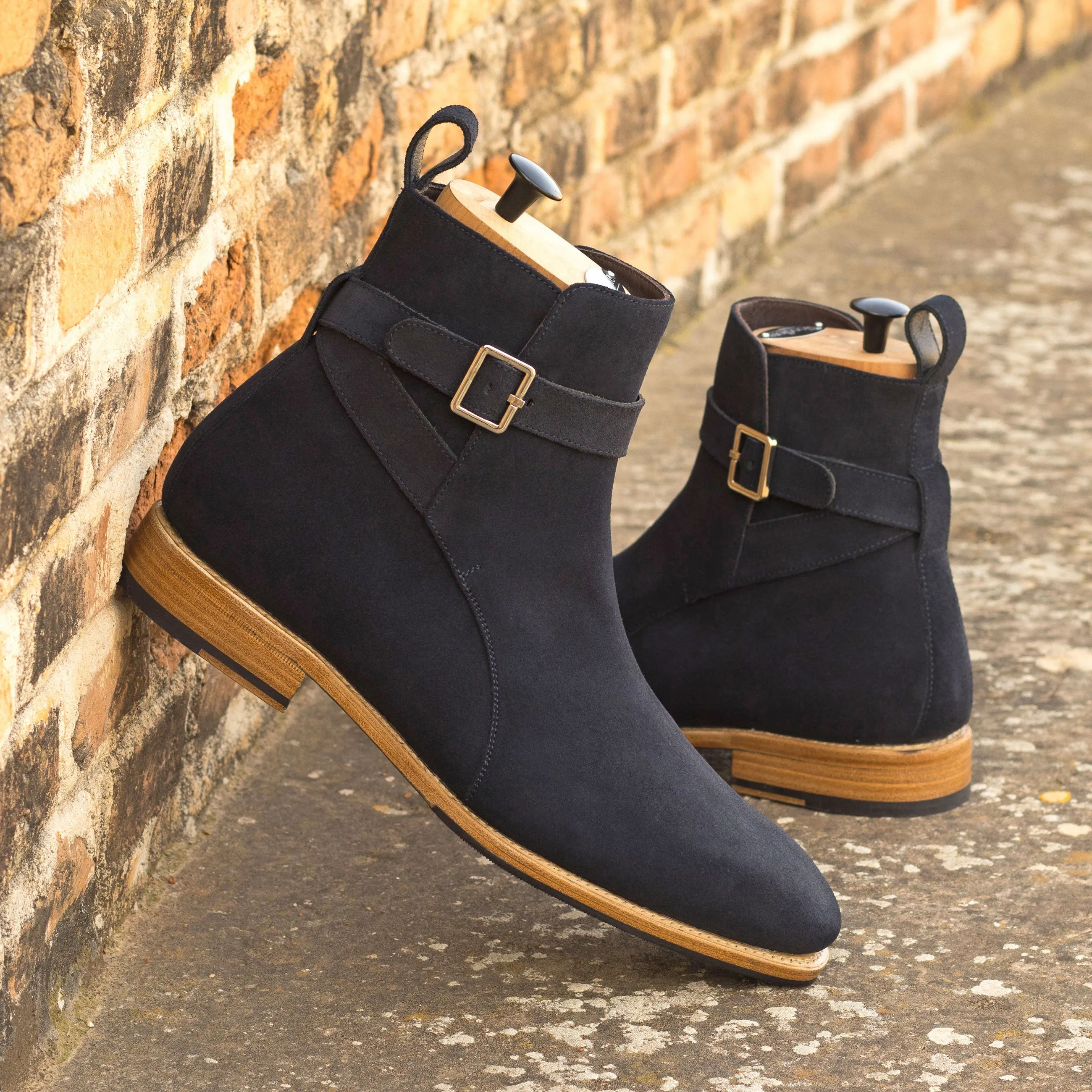Navy Suede Jodhpur Boots