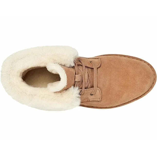 New UGG Women's Weylyn Suede Lace Up Boots w/ Shearling Cuff, Sz 6.5! Retails $189US 