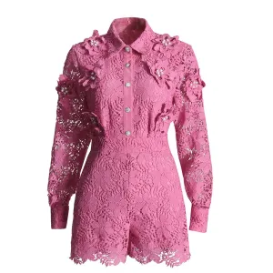 Pliced Button Shirt Shorts Chic Sets
