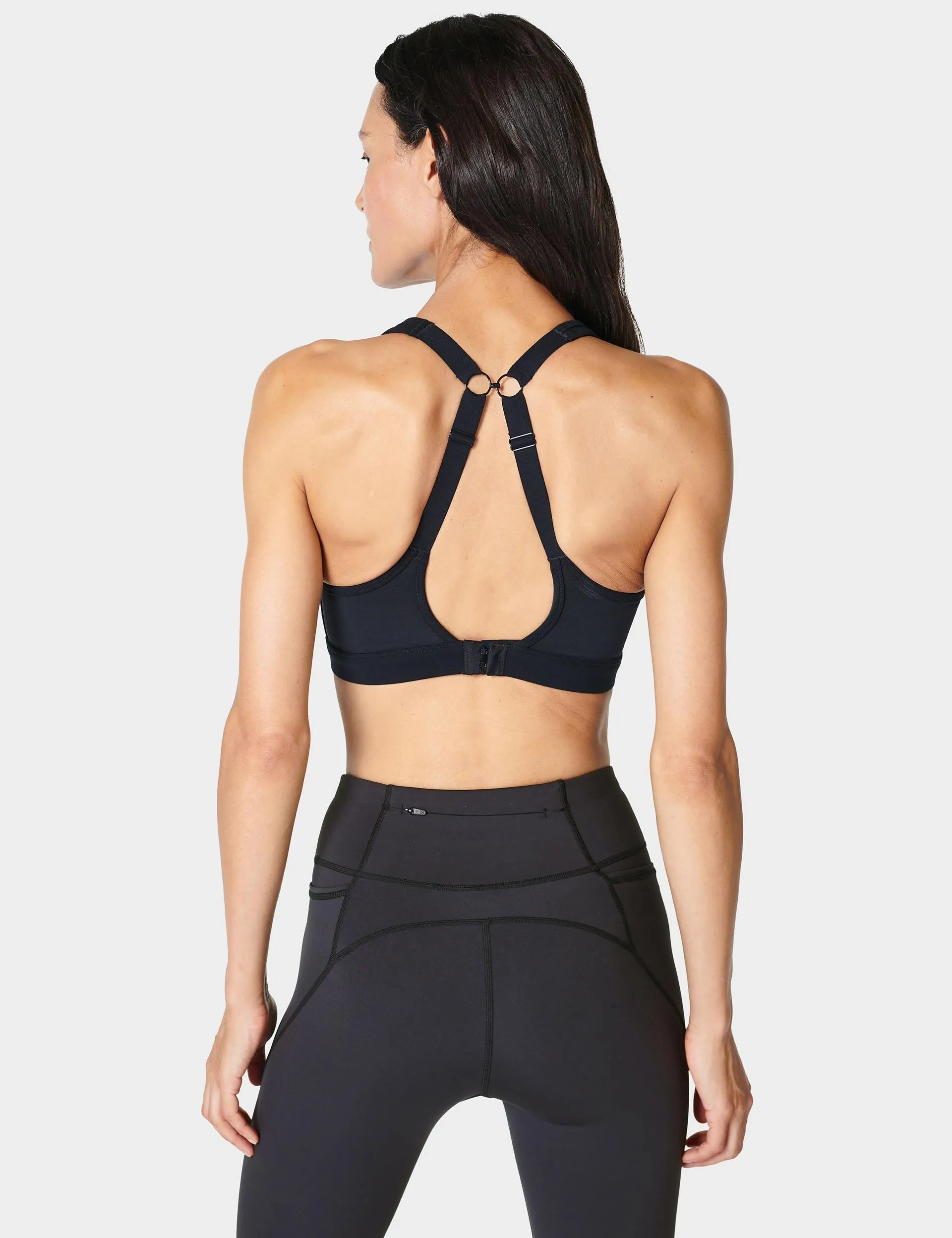 Power Icon Running Bra - Black