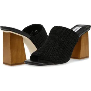 Realize Black Crochet Heeled Sandals