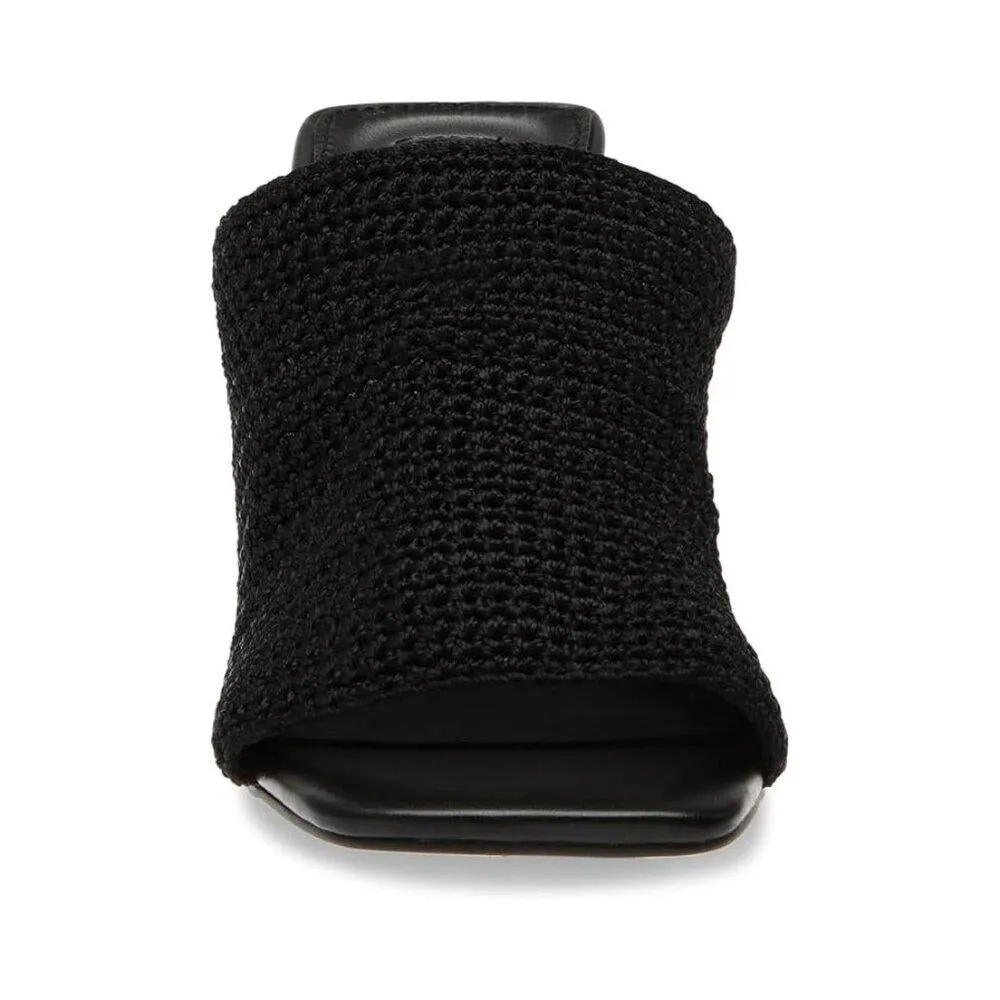 Realize Black Crochet Heeled Sandals
