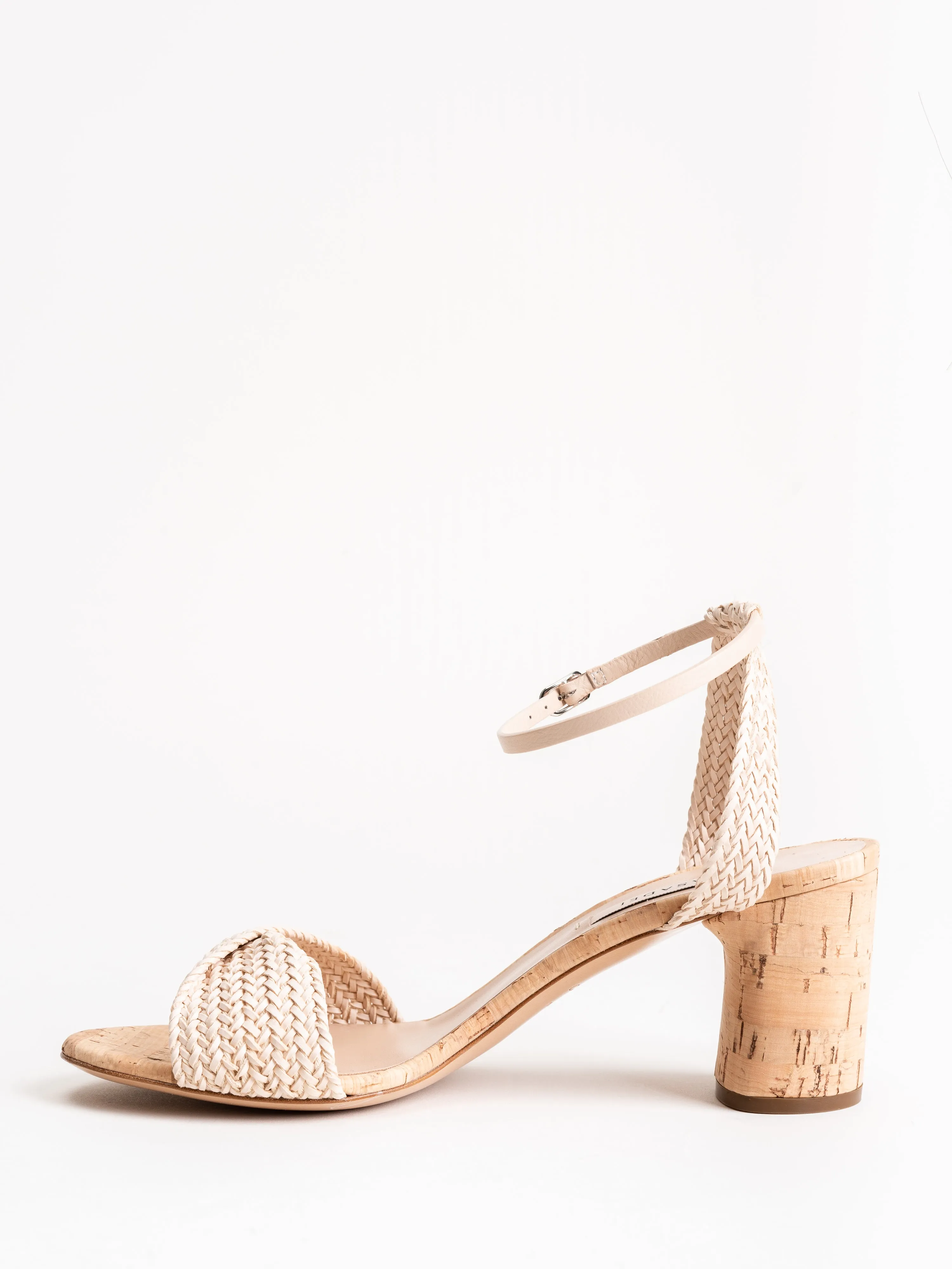 riviera heel - rose woven ecru