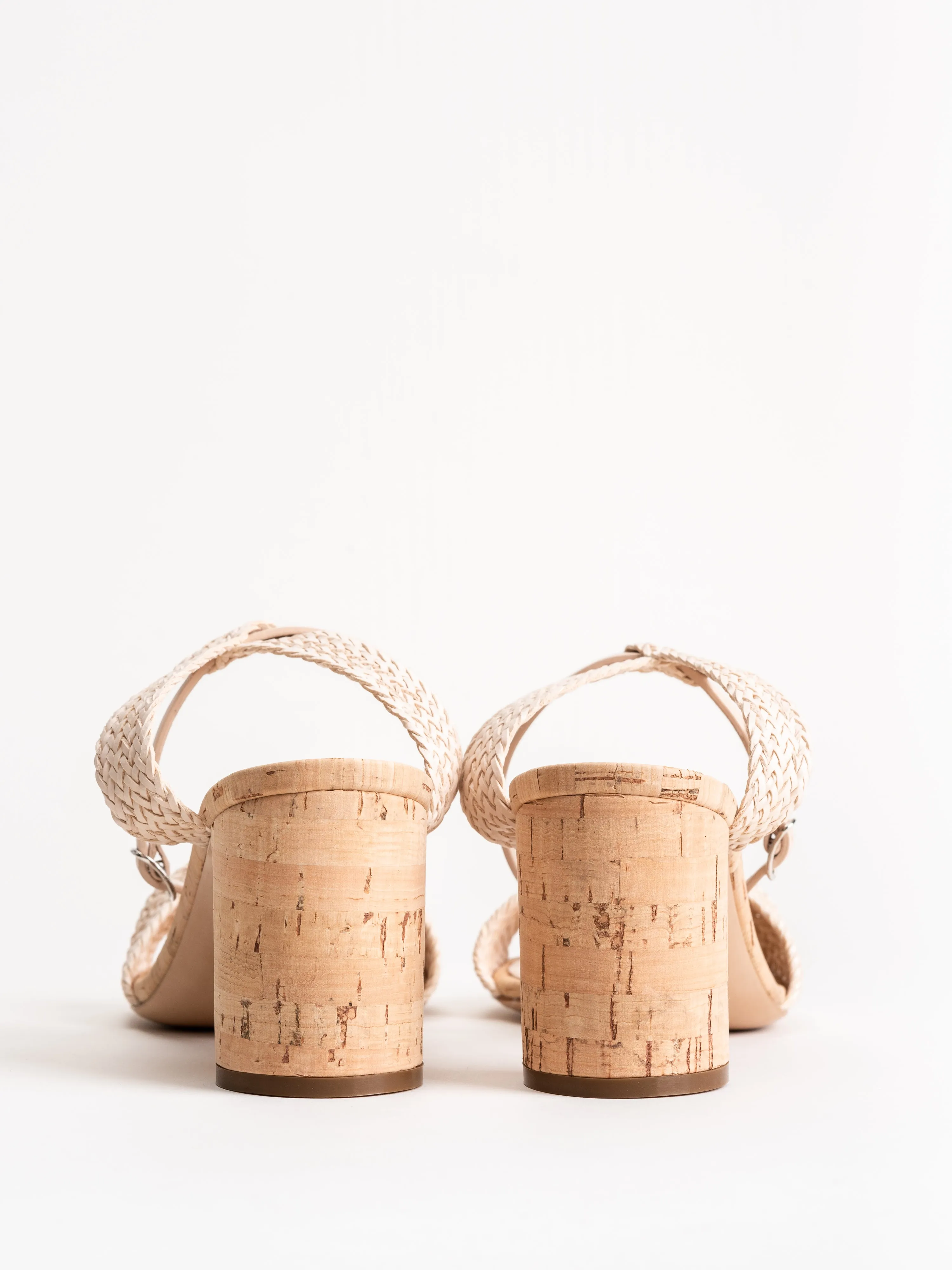 riviera heel - rose woven ecru