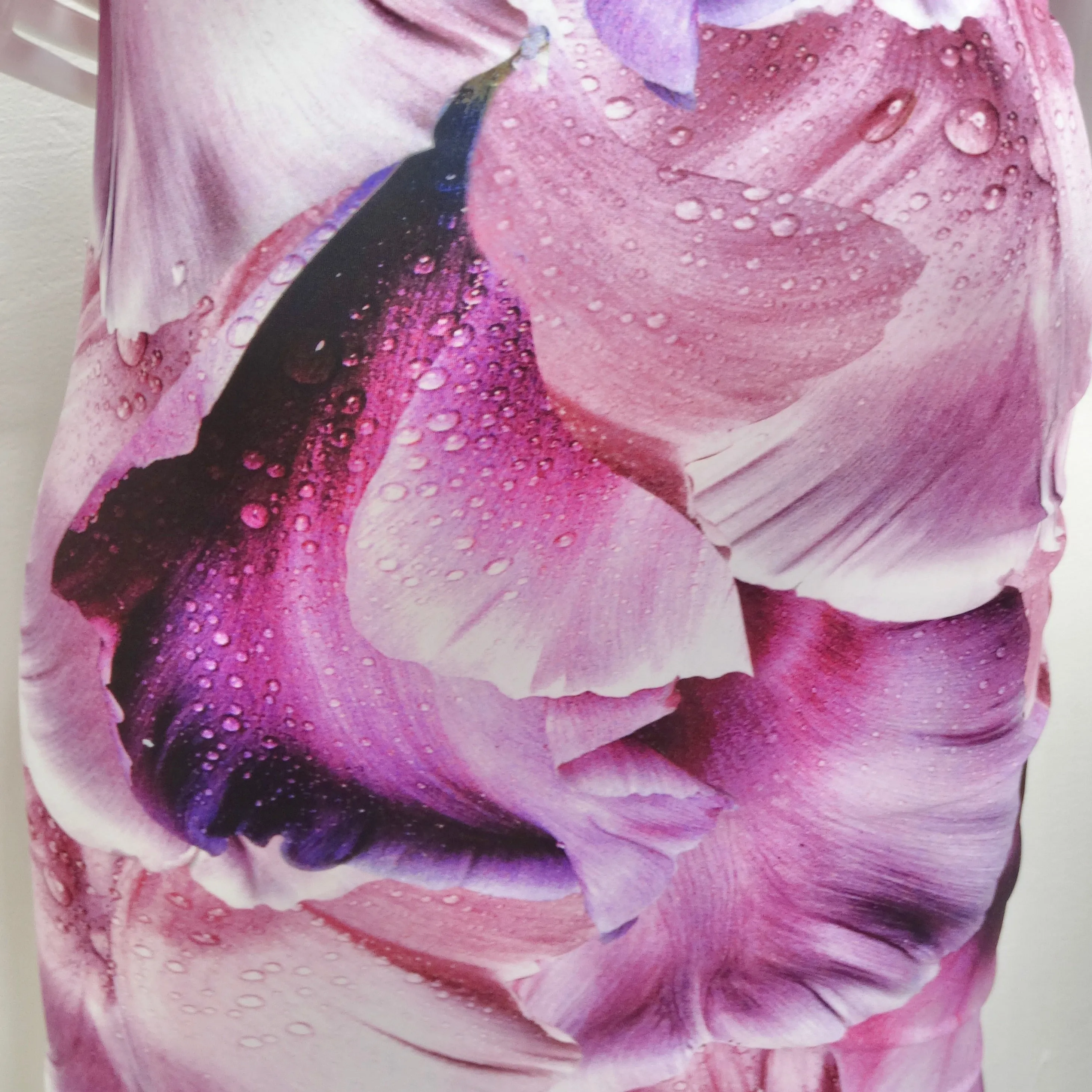 Roberto Cavalli Purple Floral Print Gathered Sheath Dress