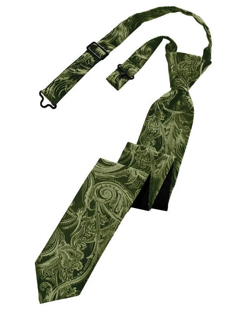 Sage Tapestry Skinny Necktie