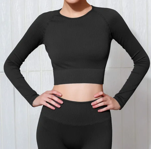 Seamless Woman Yoga Shirt Gym Workout Sport Running