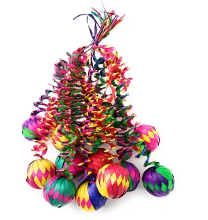 Set of 6 Mexican Palm Leaf Handmade Woven Spheres Christmas Ornaments