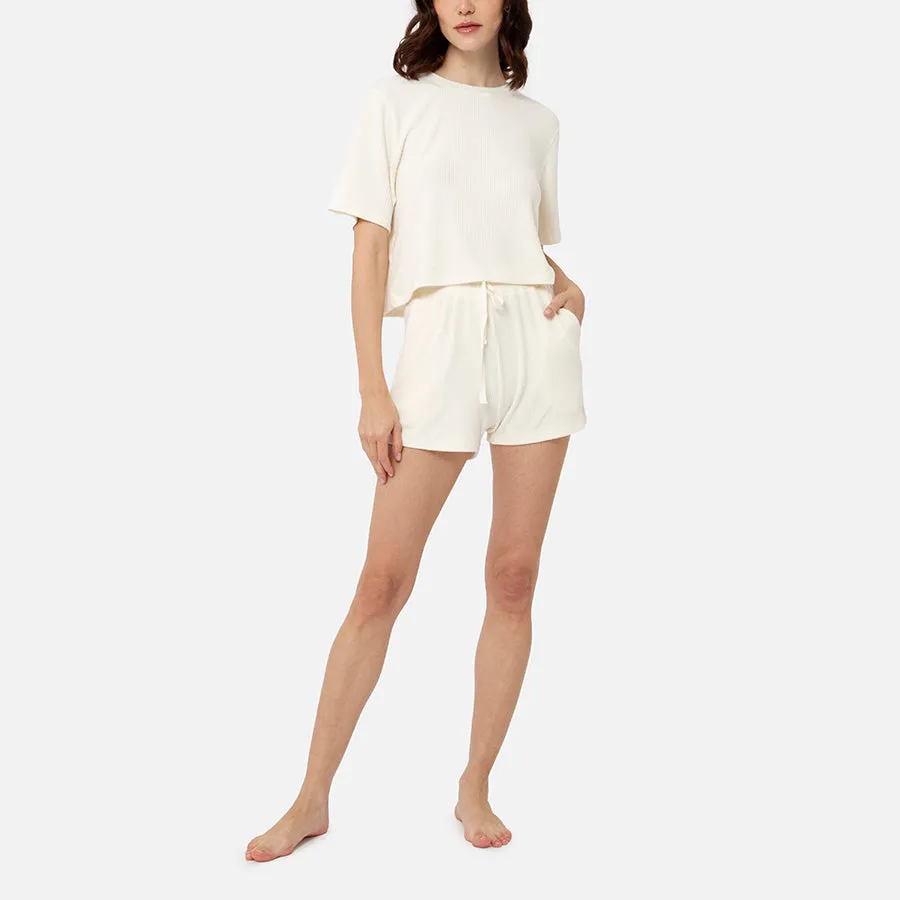 Set T-shirt de manga corta   Short (Cream)