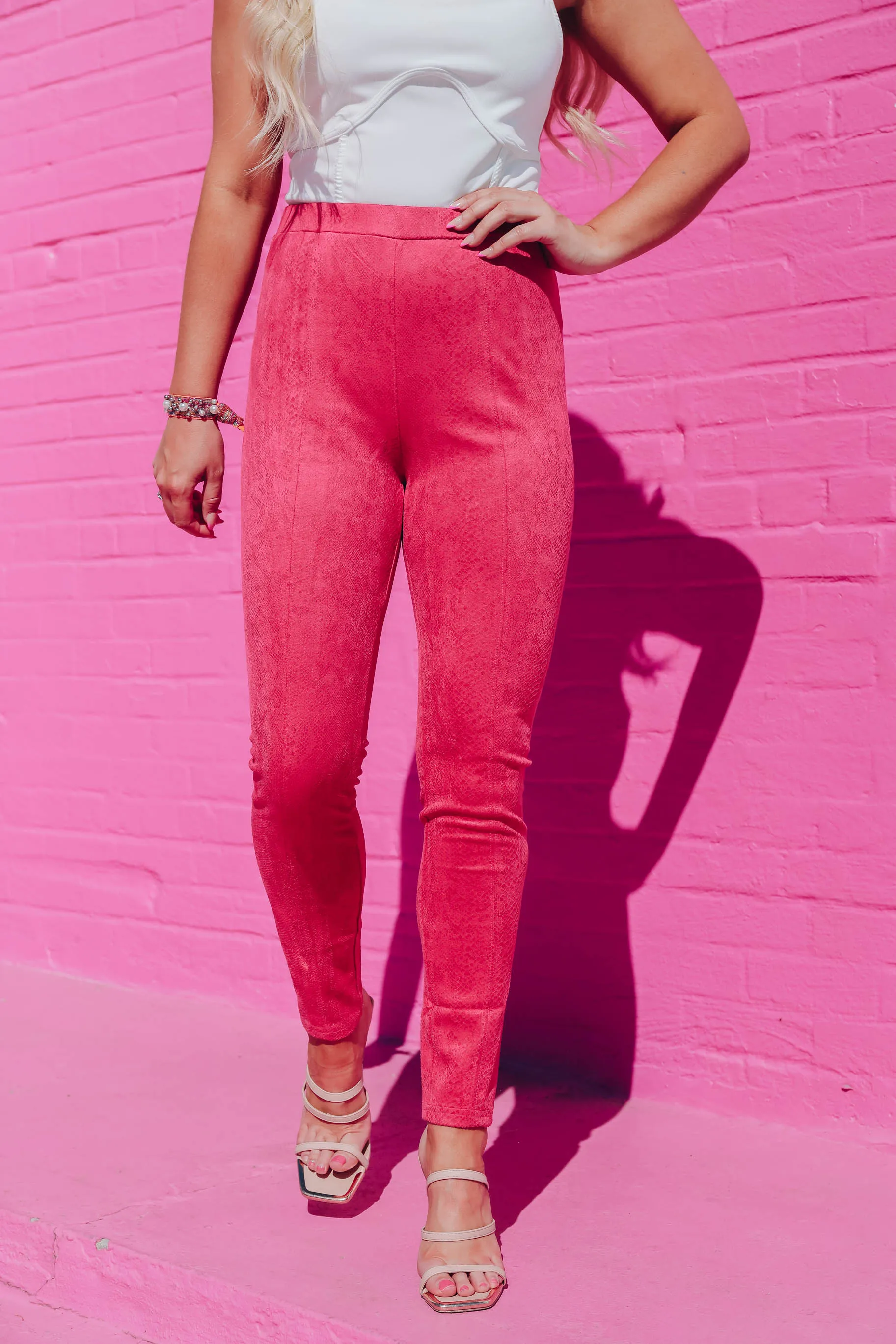 Shayk Faux Leather Snake Print Pants
