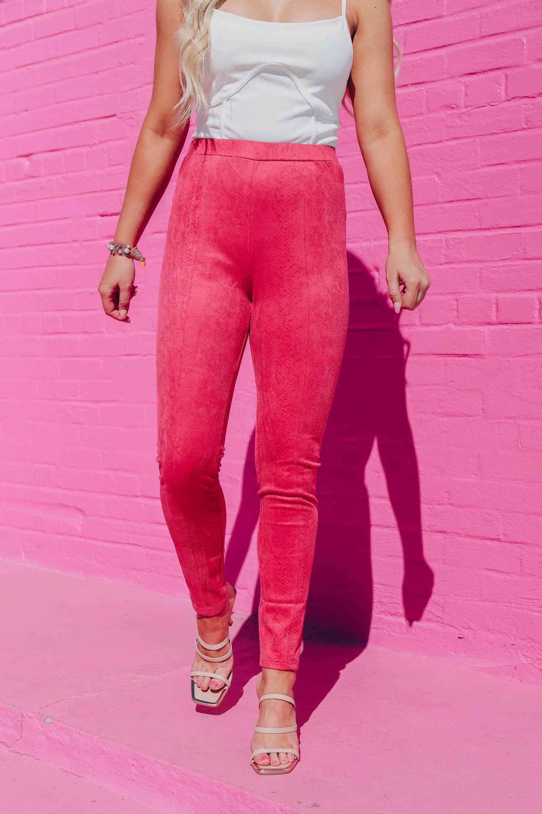 Shayk Faux Leather Snake Print Pants