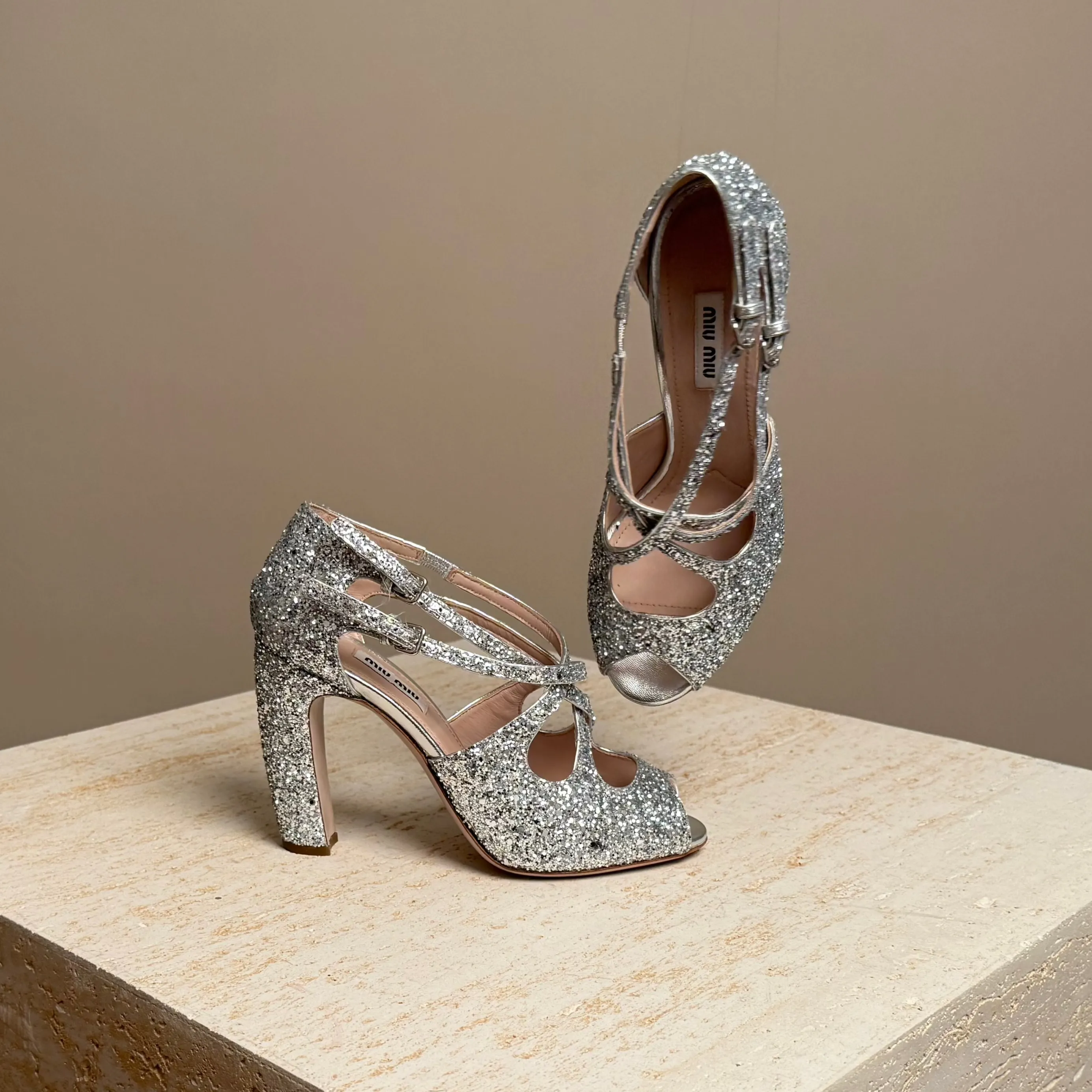 Silver Glitter Sandal