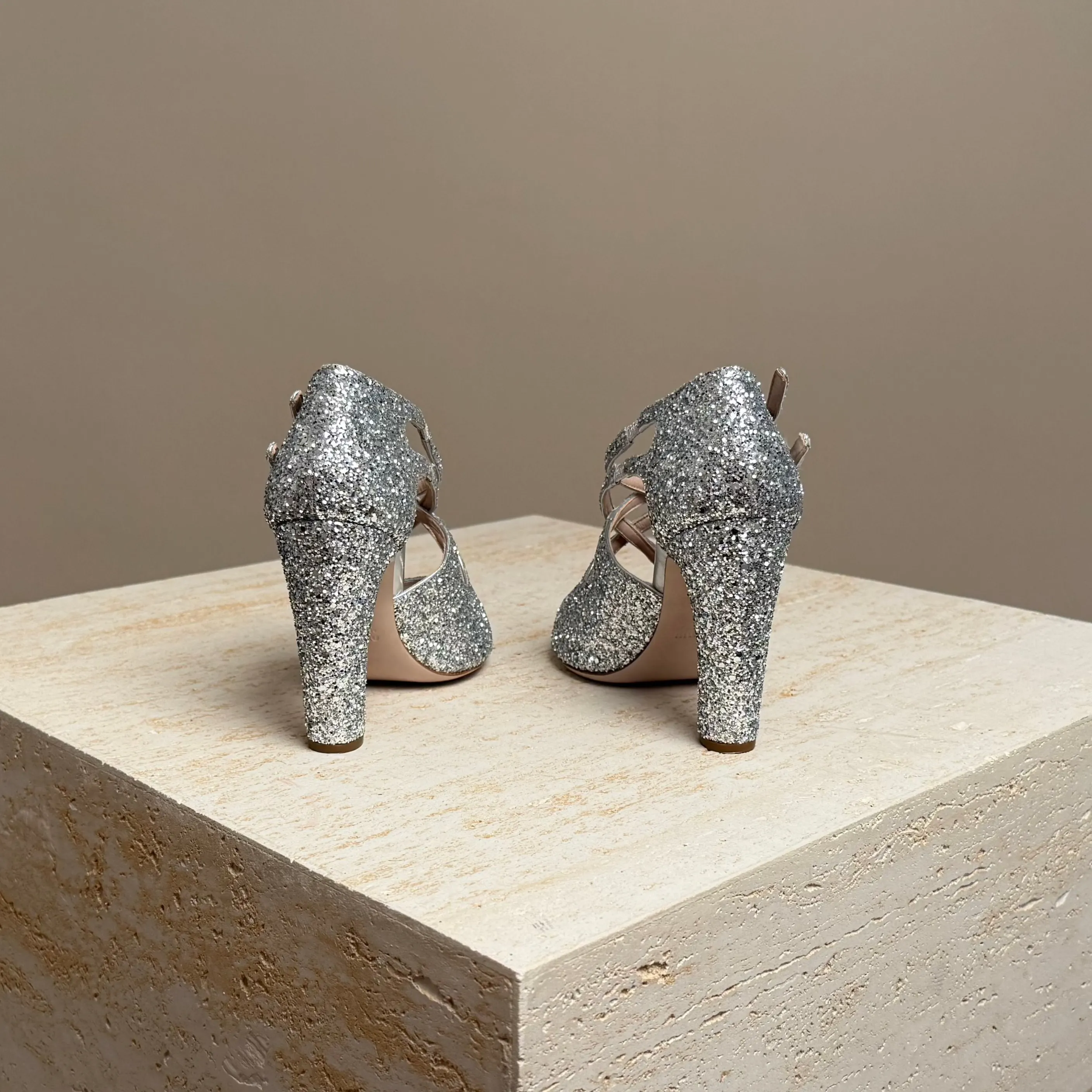 Silver Glitter Sandal