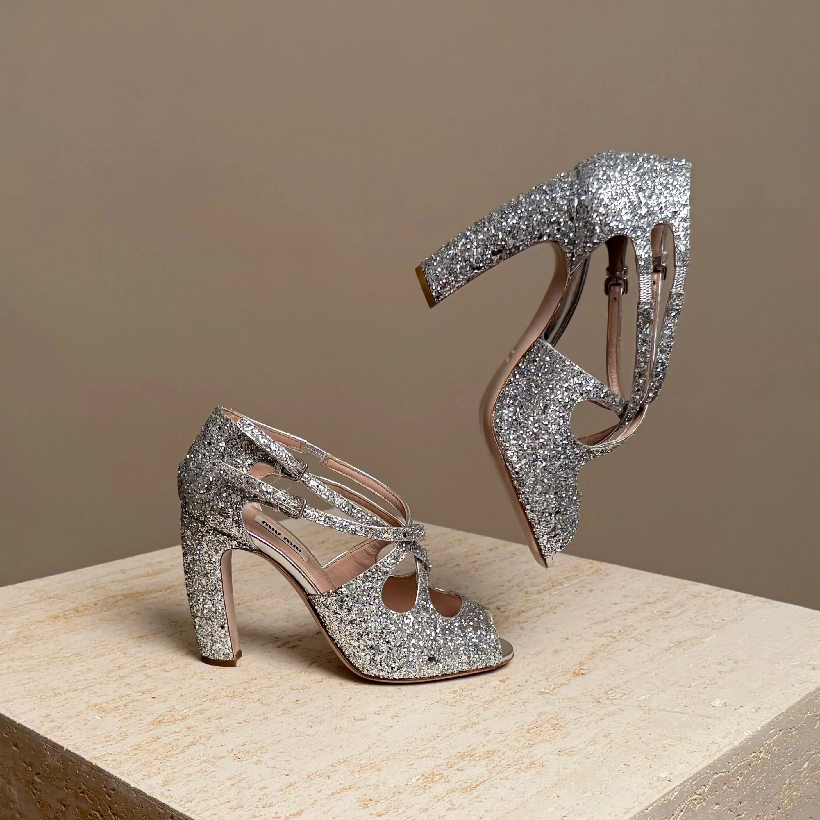 Silver Glitter Sandal