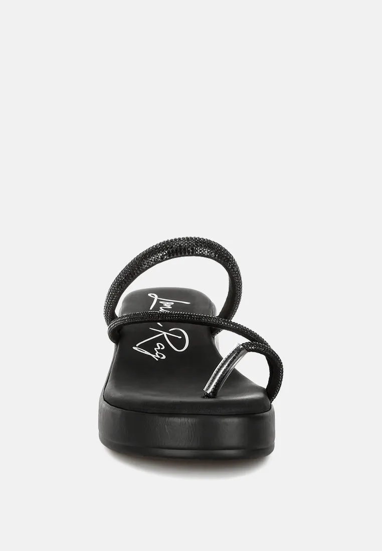 Slip On Rhinestone Sandals By RAG