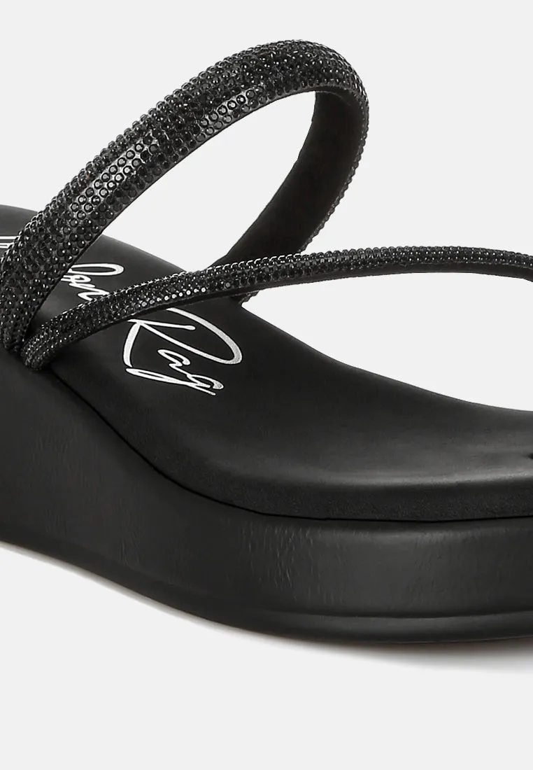 Slip On Rhinestone Sandals By RAG