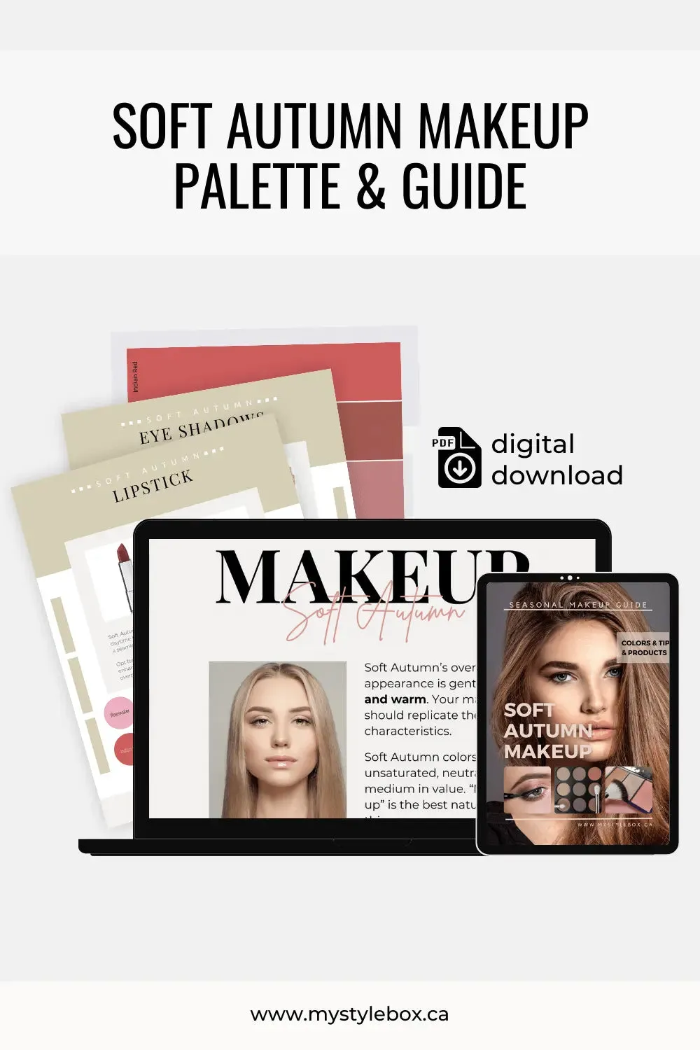 Soft Autumn Digital Color Palette and Makeup Guide