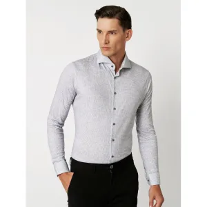 SOFT HOUNDSTOOTH PRINT SPREAD COLLAR