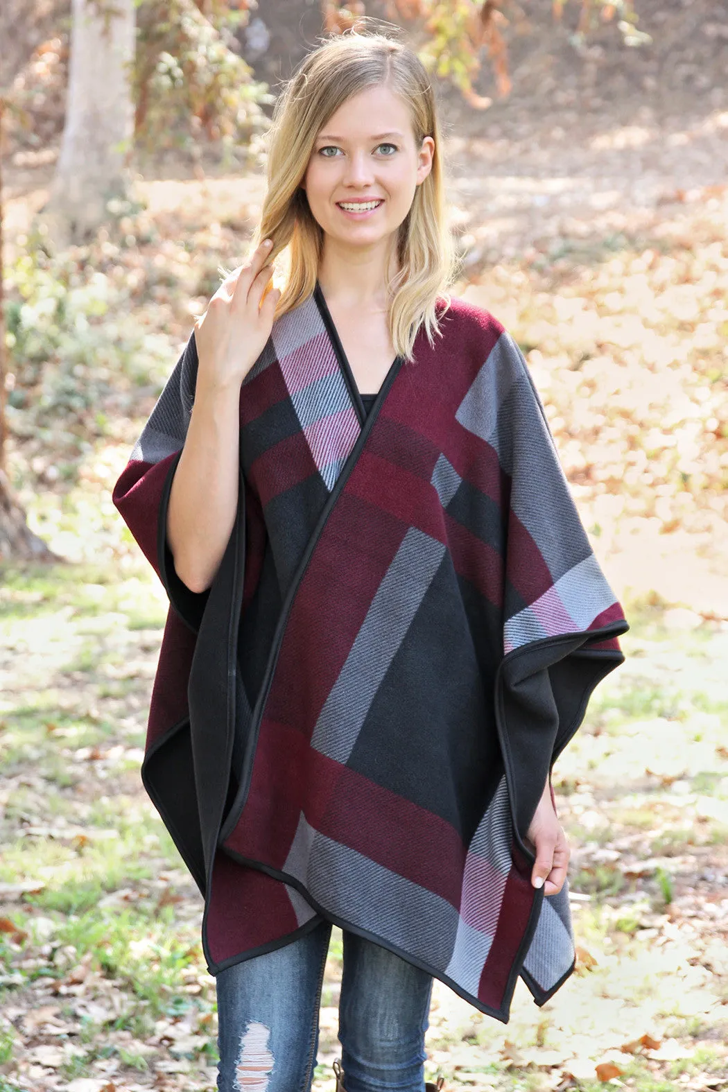 Soft Plaid Poncho