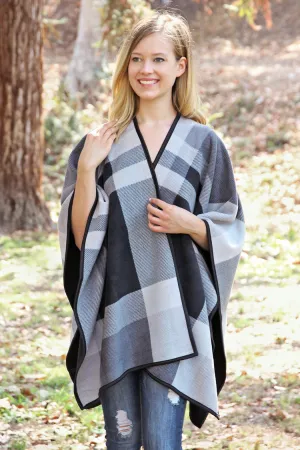 Soft Plaid Poncho