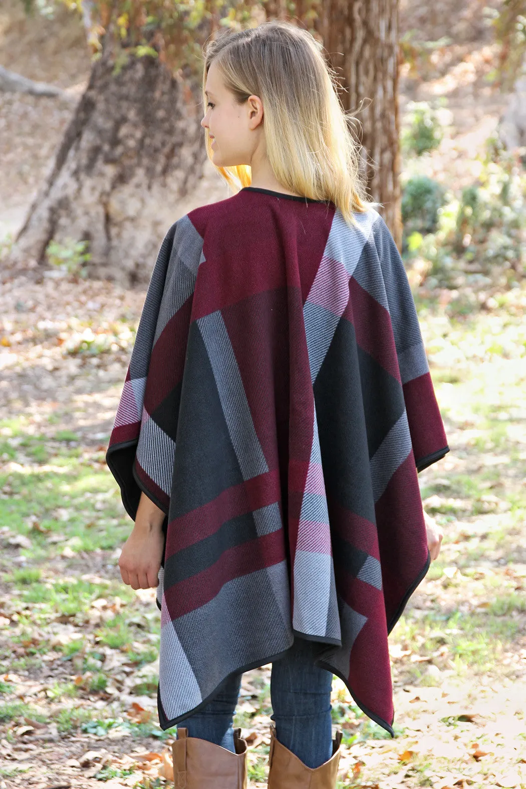 Soft Plaid Poncho