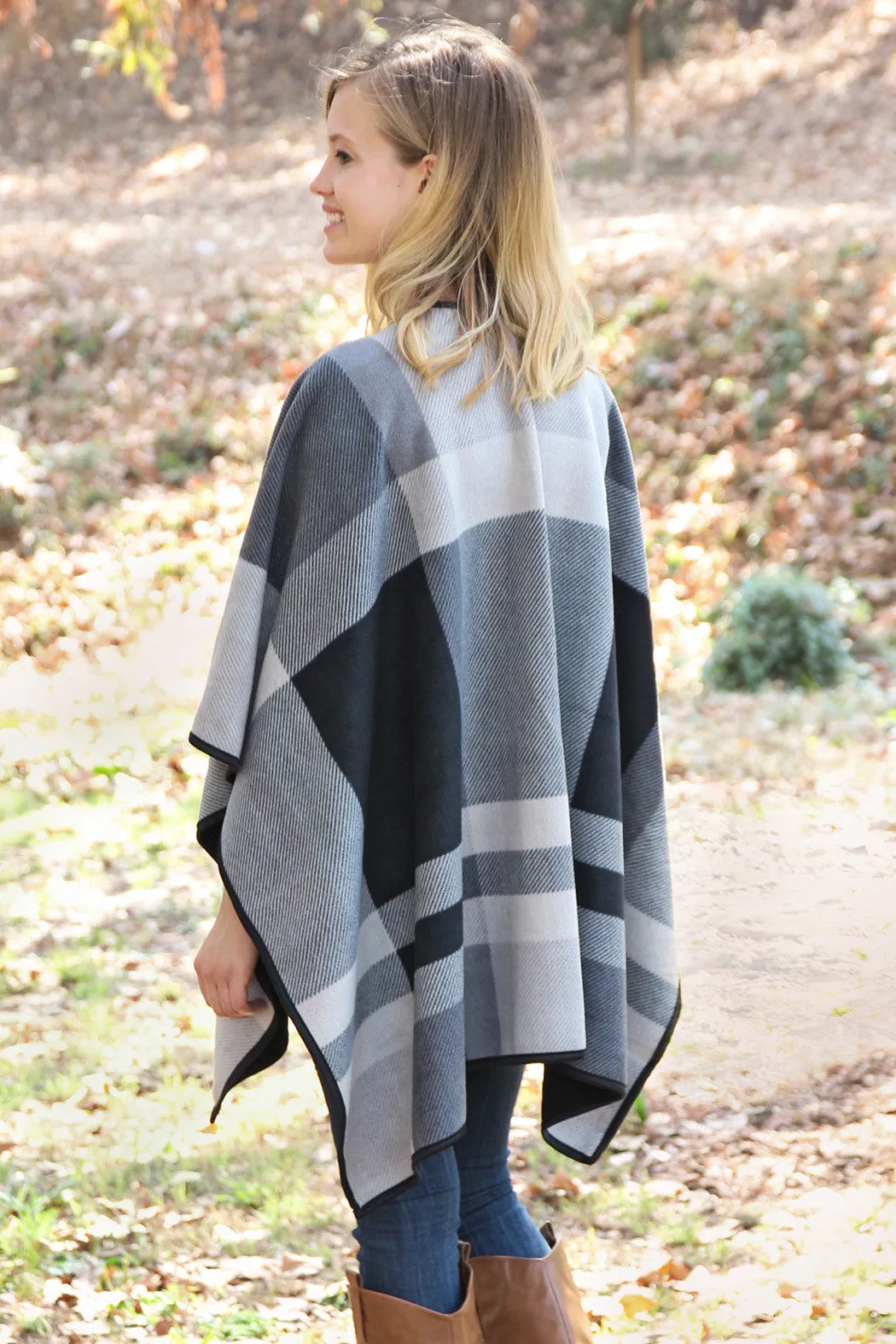 Soft Plaid Poncho
