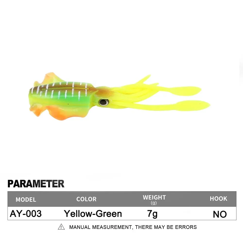 Soft Squid Fishing Trolling Lure 2g 7g 15g 20g 60g Luminous UV Squid Jig