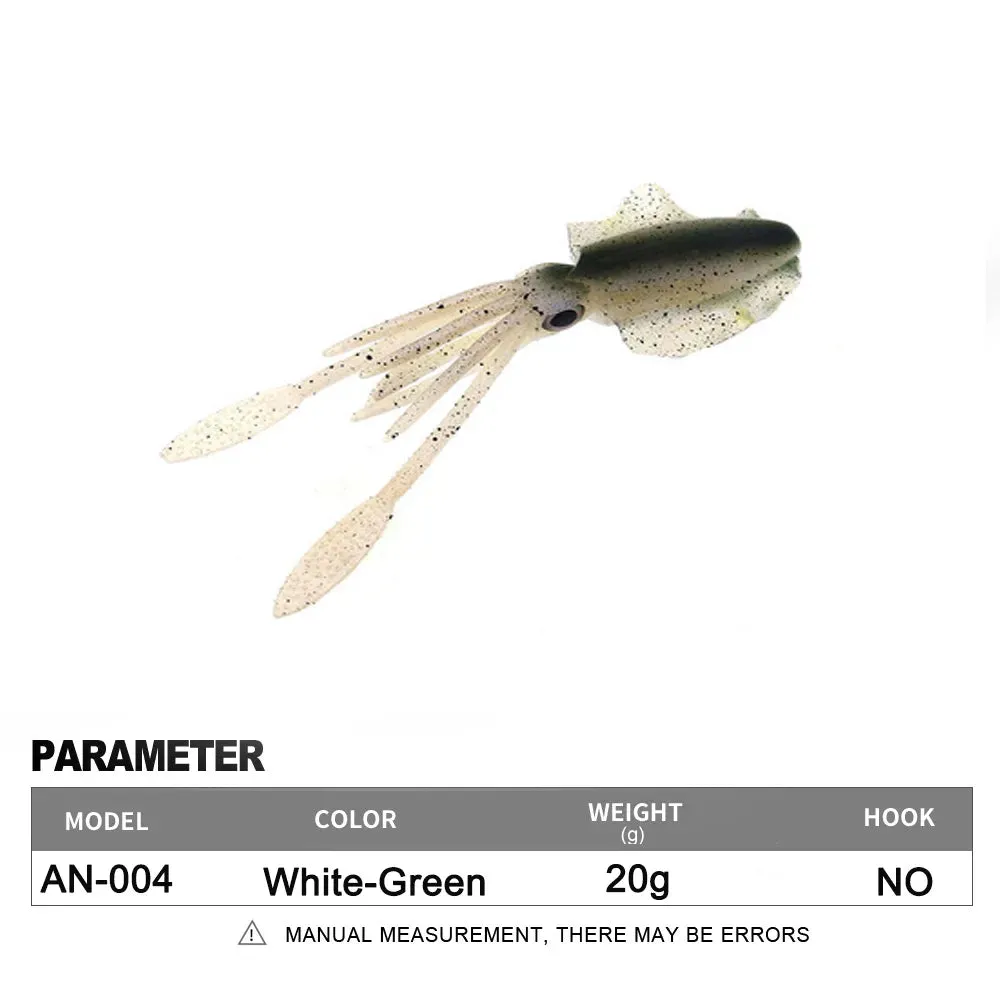Soft Squid Fishing Trolling Lure 2g 7g 15g 20g 60g Luminous UV Squid Jig