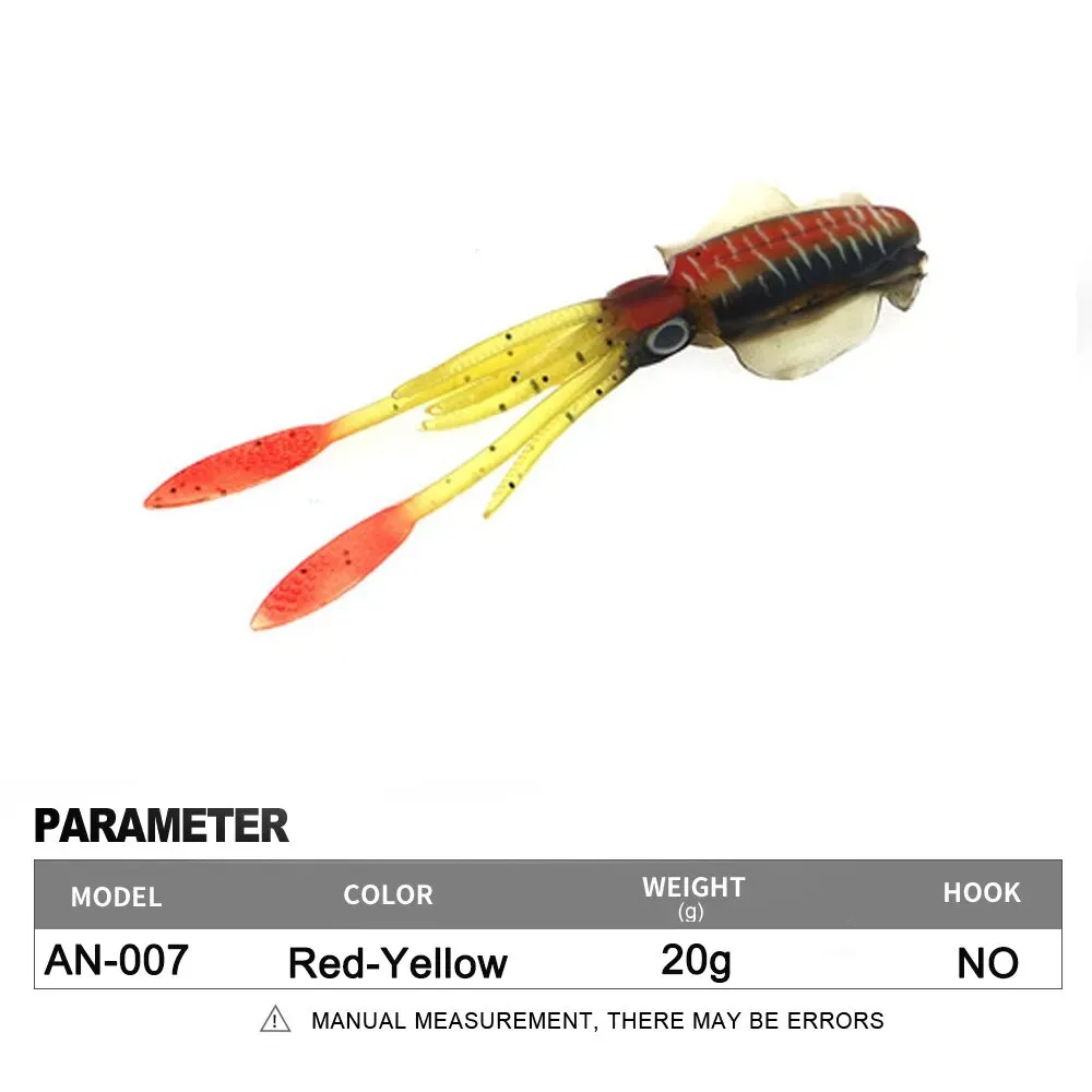 Soft Squid Fishing Trolling Lure 2g 7g 15g 20g 60g Luminous UV Squid Jig