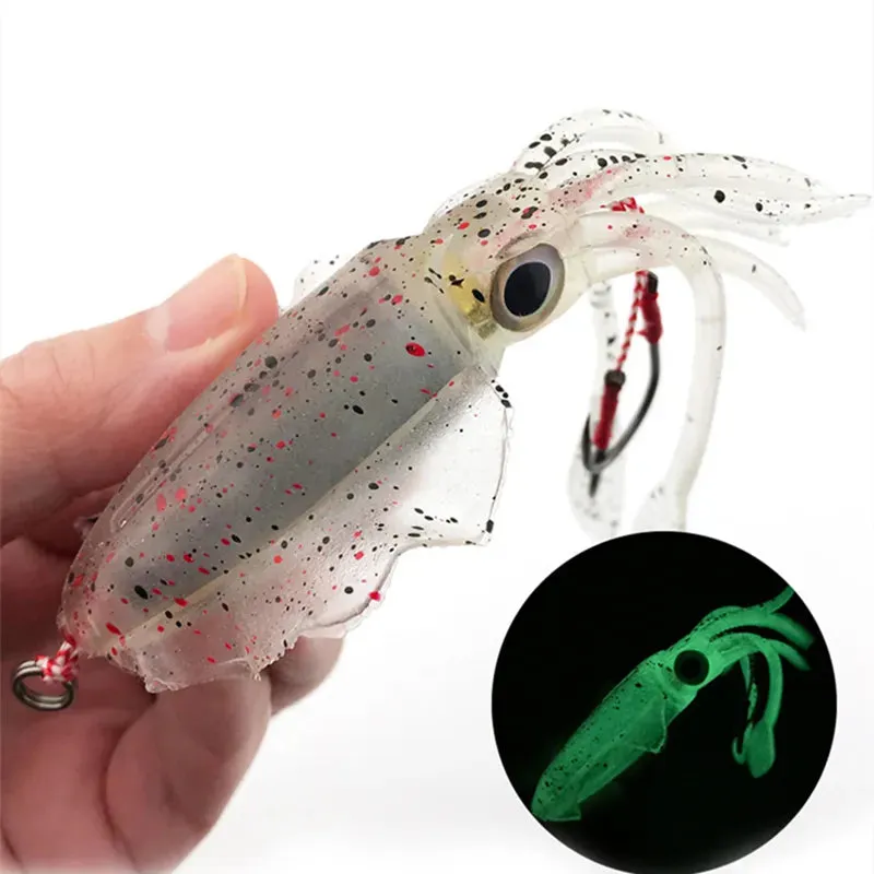 Soft Squid Fishing Trolling Lure 2g 7g 15g 20g 60g Luminous UV Squid Jig