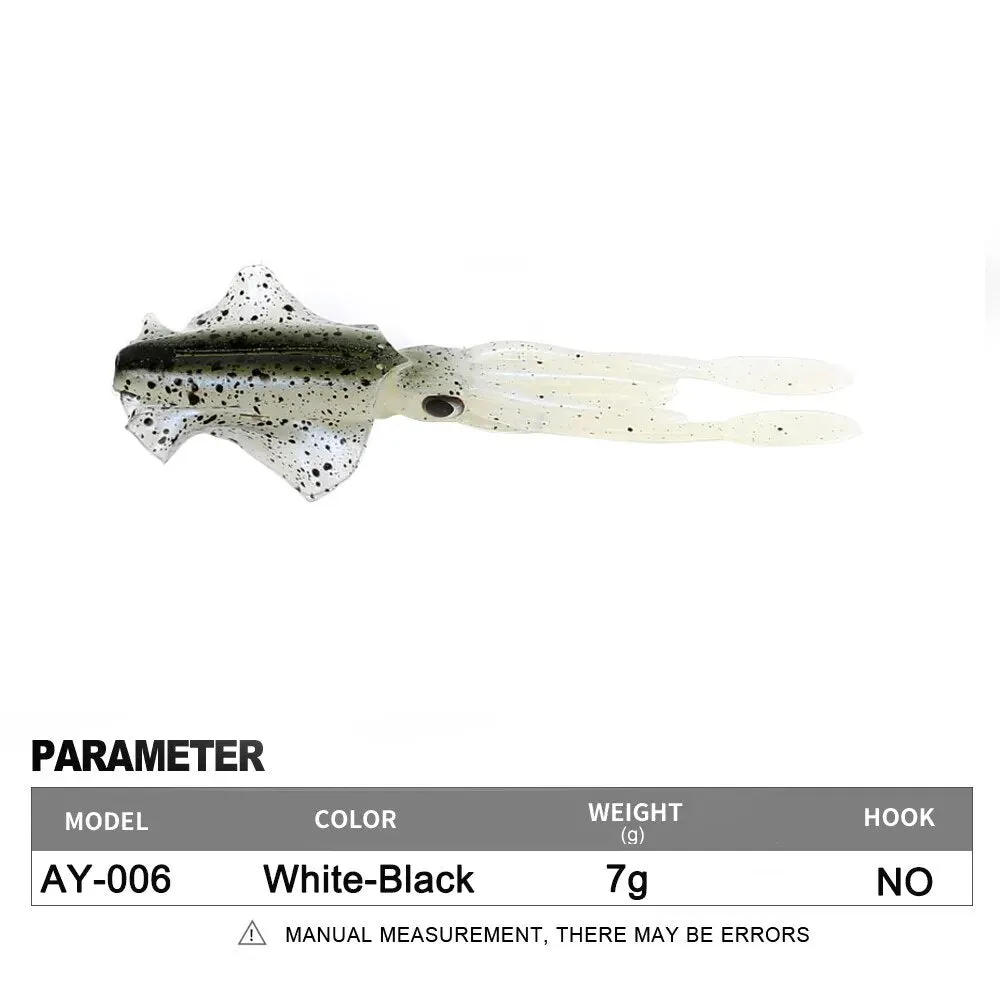 Soft Squid Fishing Trolling Lure 2g 7g 15g 20g 60g Luminous UV Squid Jig