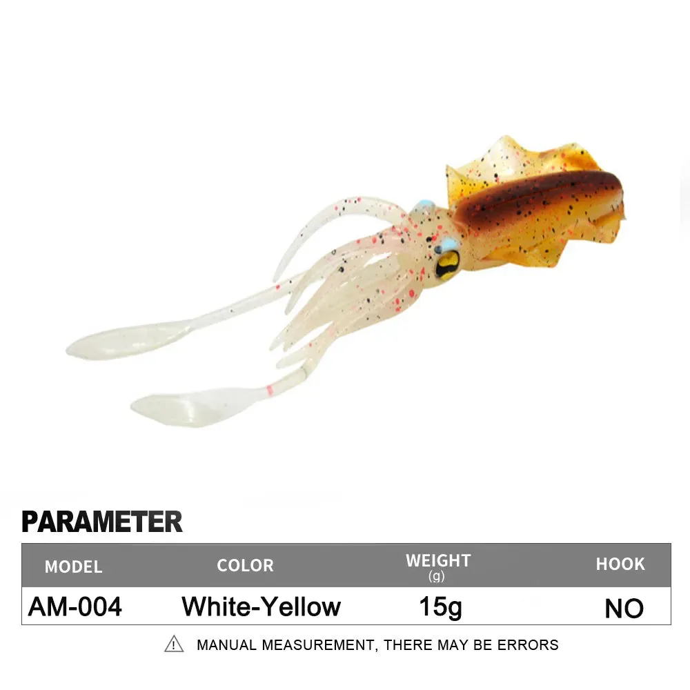 Soft Squid Fishing Trolling Lure 2g 7g 15g 20g 60g Luminous UV Squid Jig