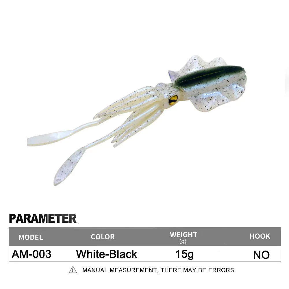 Soft Squid Fishing Trolling Lure 2g 7g 15g 20g 60g Luminous UV Squid Jig
