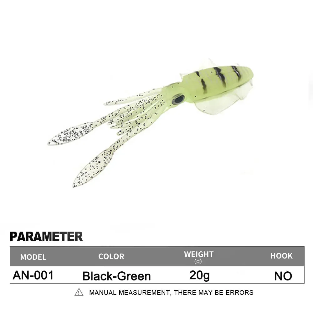 Soft Squid Fishing Trolling Lure 2g 7g 15g 20g 60g Luminous UV Squid Jig