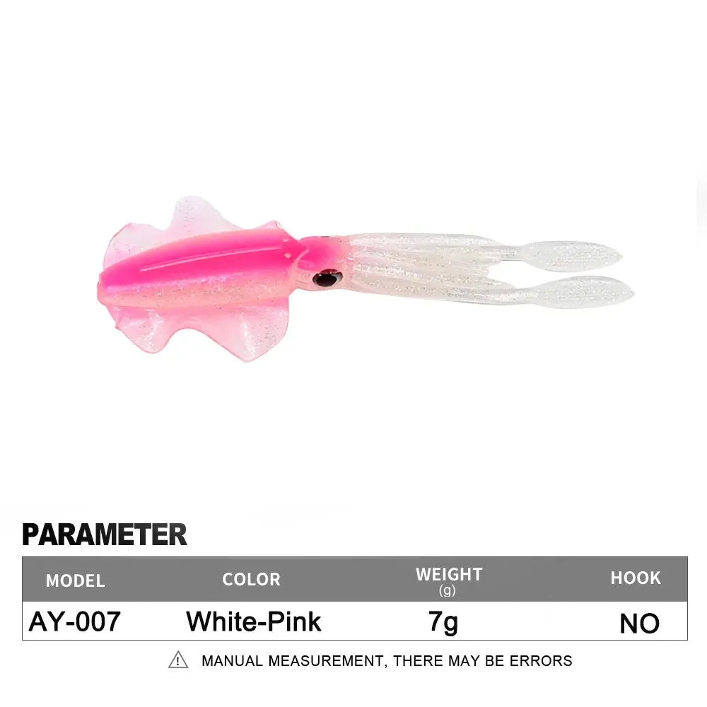 Soft Squid Fishing Trolling Lure 2g 7g 15g 20g 60g Luminous UV Squid Jig