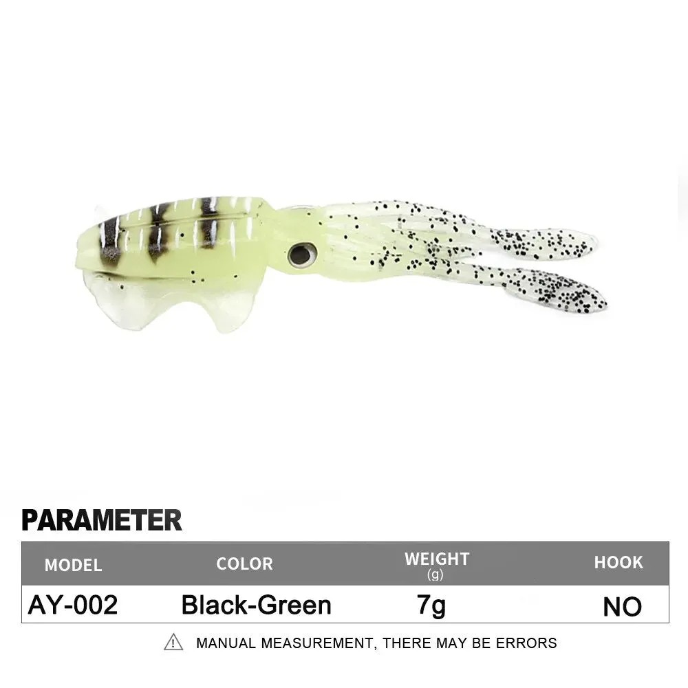 Soft Squid Fishing Trolling Lure 2g 7g 15g 20g 60g Luminous UV Squid Jig