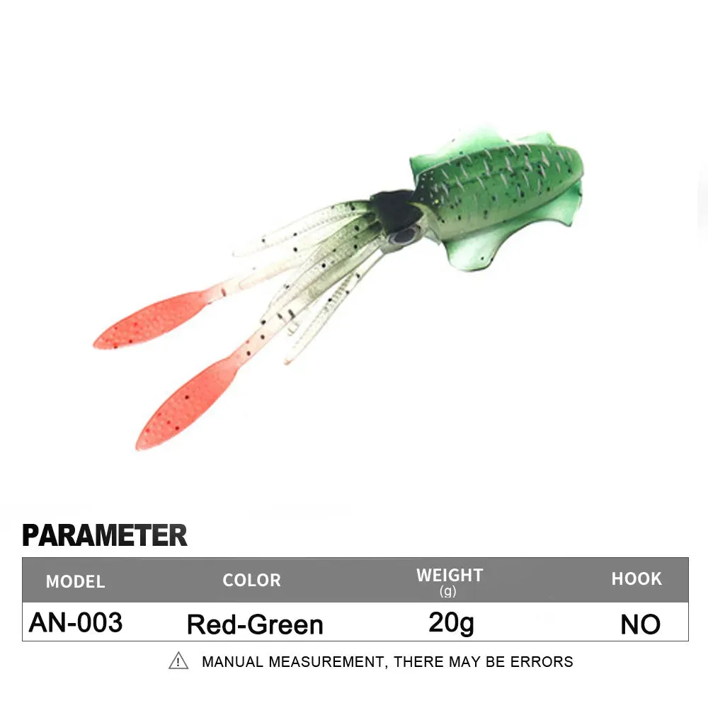 Soft Squid Fishing Trolling Lure 2g 7g 15g 20g 60g Luminous UV Squid Jig