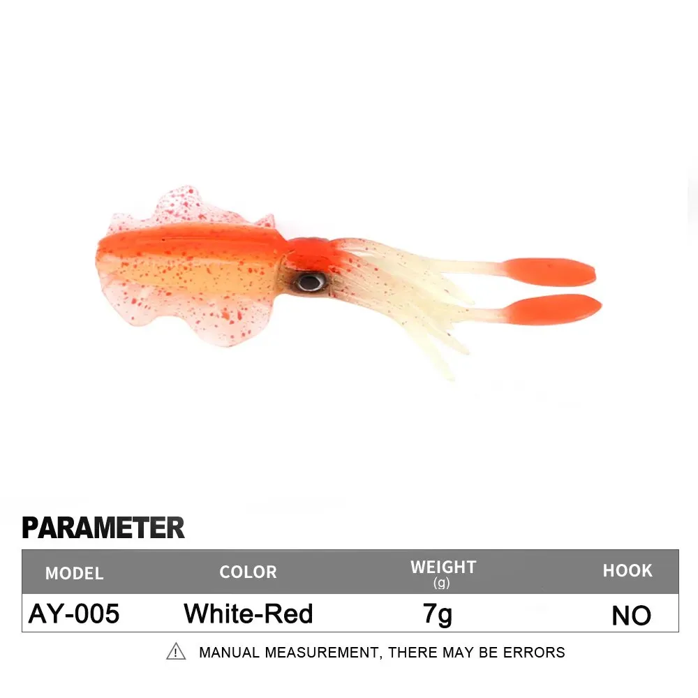 Soft Squid Fishing Trolling Lure 2g 7g 15g 20g 60g Luminous UV Squid Jig