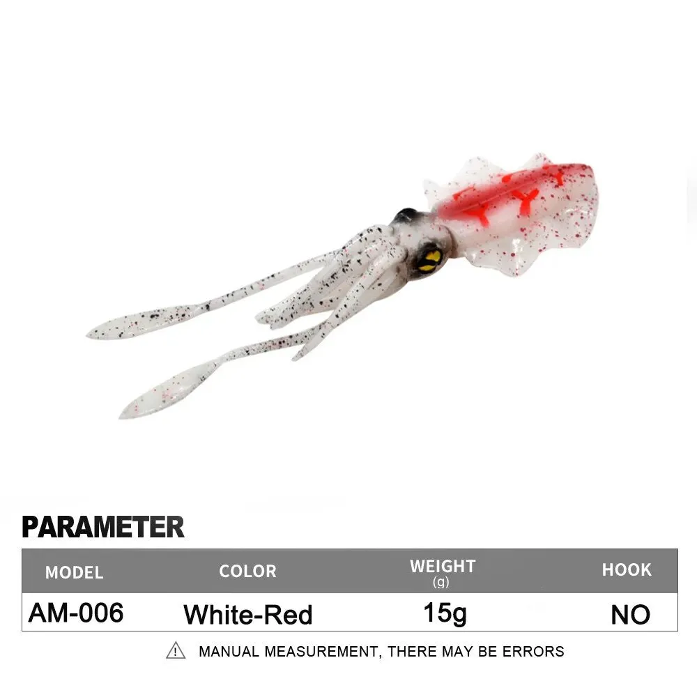 Soft Squid Fishing Trolling Lure 2g 7g 15g 20g 60g Luminous UV Squid Jig